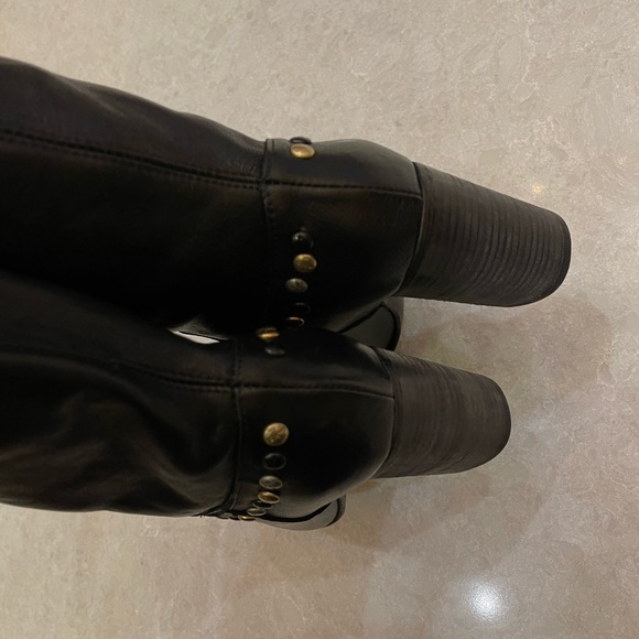 Free People Studded Dakota Heel Boots In Black Size 36.5 - Picture 10 of 12